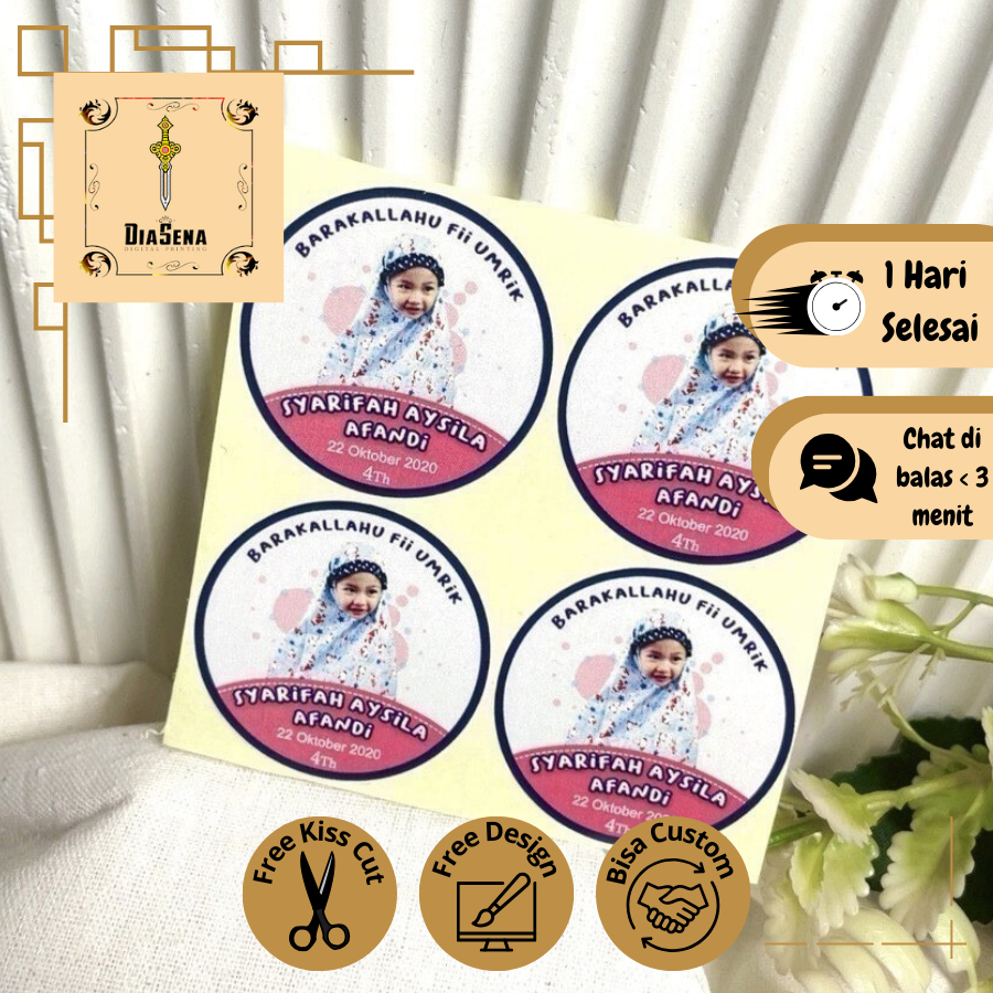 

2-4 Sticker Undangan Ulang Tahun Anak Label Stiker Happy Birthday Diasena Bahan Vinyl Anti Air