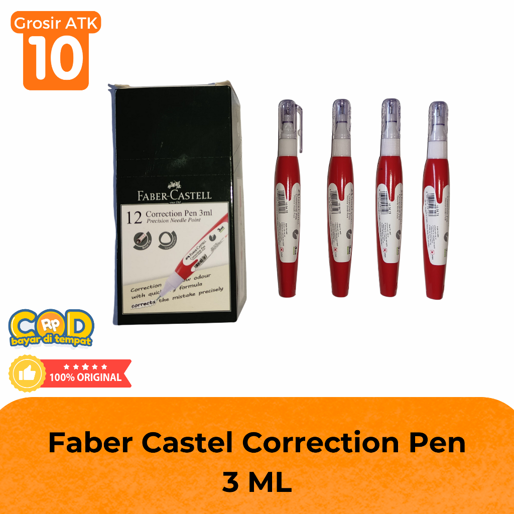 

(ISI 12 PCS) CORRECTION PEN/TIP EX FABER CASTELL 3 ML