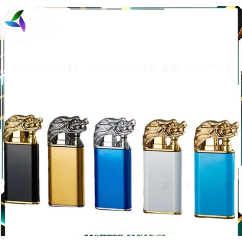 Termurah korek api gas Lighter model Naga 2 Api//Korek unik isi ulang