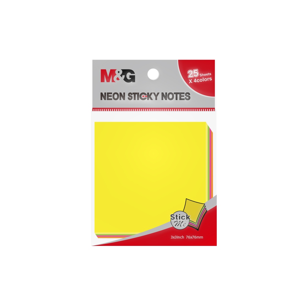 

TBMO M&G 3X3` STICKY NOTES 100S NEON COLOR (25SX4COLOR) 76X76MM-106222/YS-183