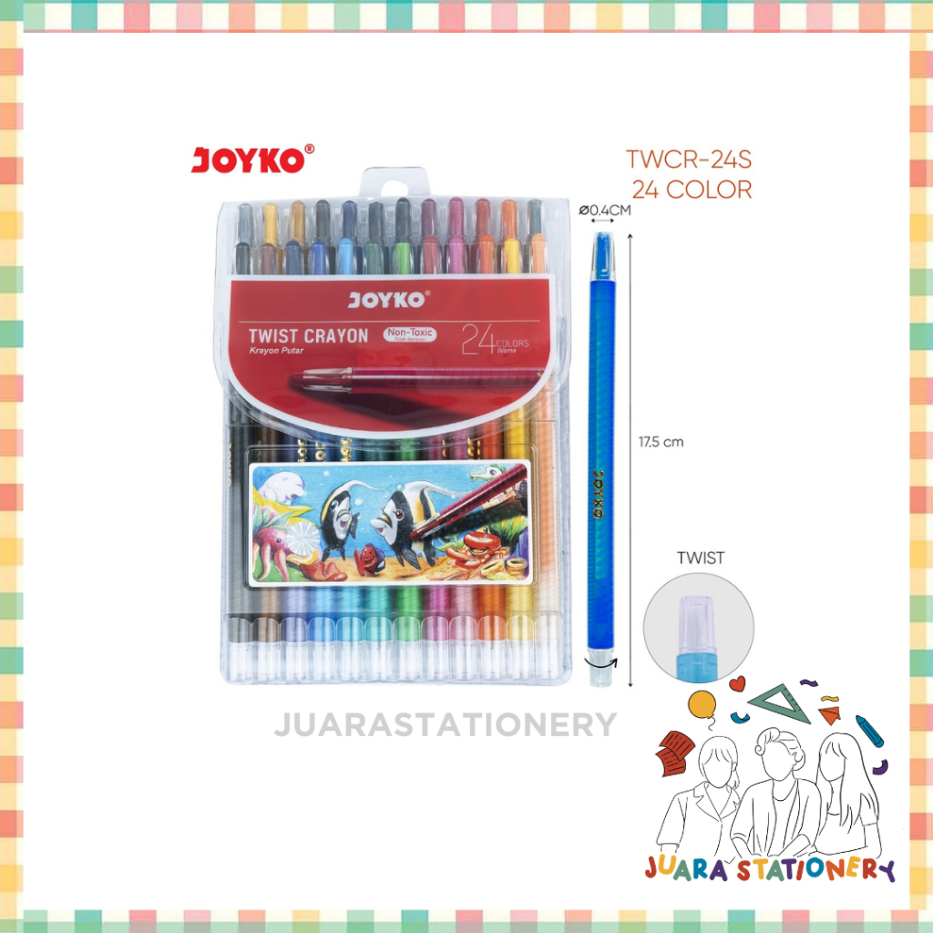 

(3203) Crayon Putar Joyko 24 Warna Panjang / Krayon crayon anak krayon putar crayon sekolah