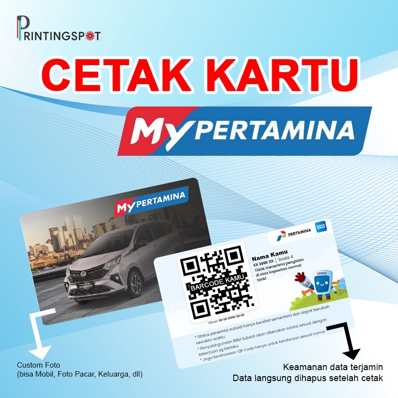 

CETAK KARTU MY PERTAMINA SEHARI JADI BISA CUSTOM Tambah Foto Bisa Cetak Satuan