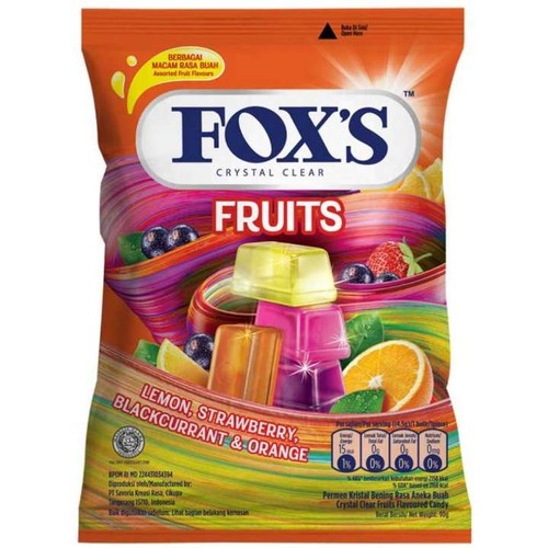 

[Orange] FOX'S Crystal Clear Permen 125g Permen Fox Fresh Fruity