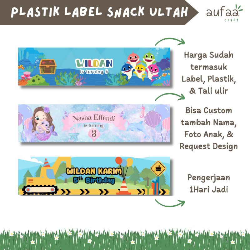 

Label Plastik Snack Ulangtahun | Label Ulangtahun Custom