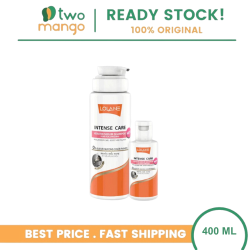 Lolane Intense Care Keratin Serum Shampoo For Volumizing 400ml | Shampoo Keratin untuk Rambut Tipis,