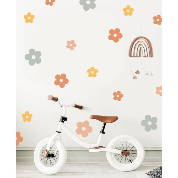 #7 Kreatif room - Stiker Dinding Bunga Daisy Flower , Wall Sticker Aesthetics