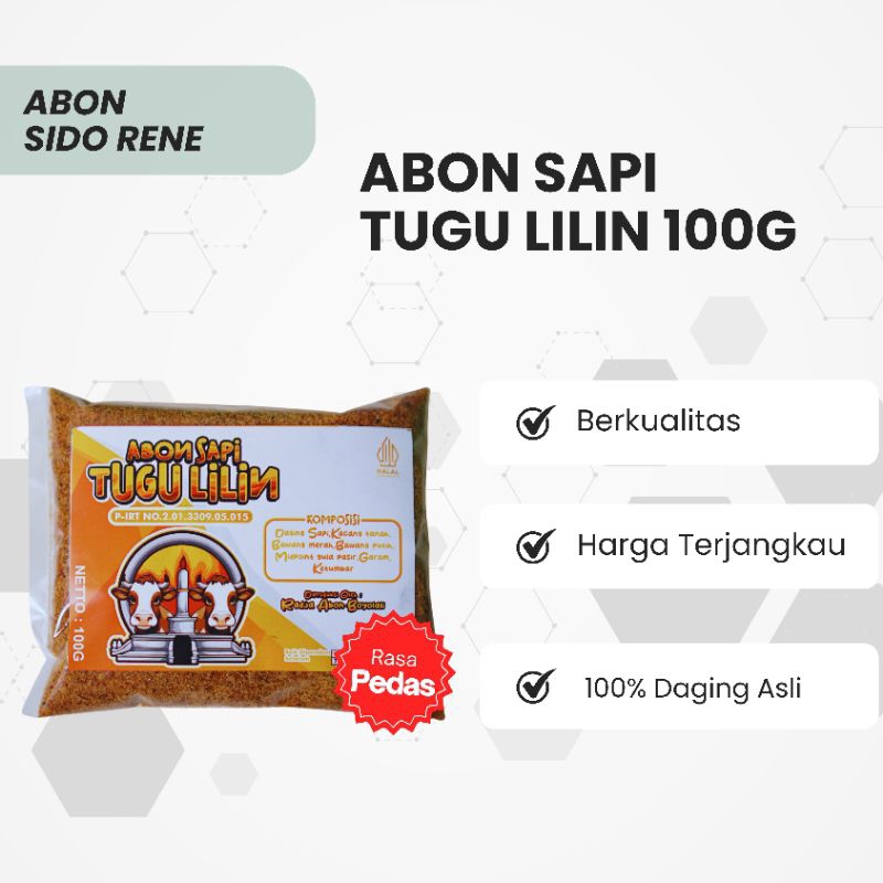 

ABON SAPI TUGU LILIN PEDAS 100G