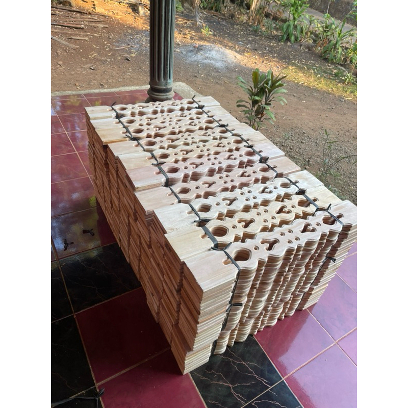 papan pagar teras rumah kayu jati 70cm