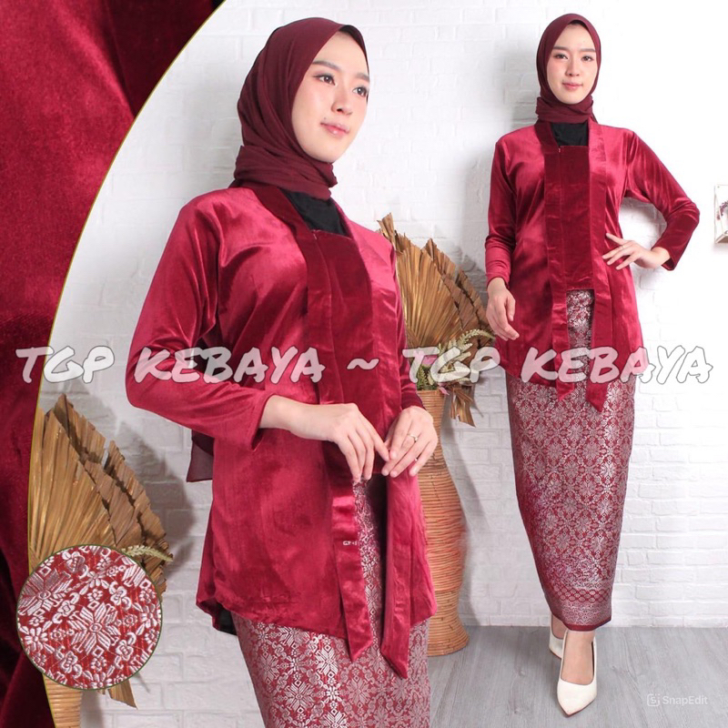 Kebaya Kutu Baru Bludru / Stelan Kebaya Kutu Baru / Kebaya Kutu Baru Kondangan / Kutu Baru Bludru Mo