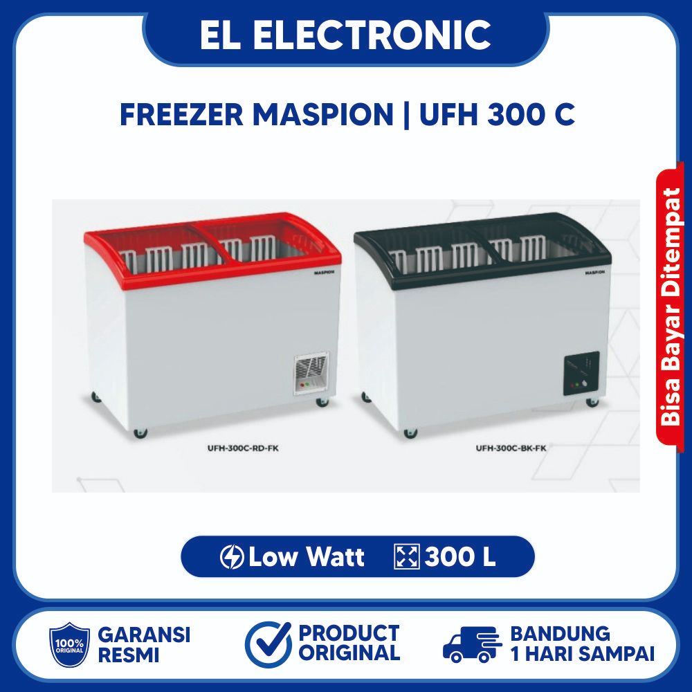 FREEZER SLIDING MASPION UFH 300C FREEZER ICE CREAM FREEZER FROZEN FOOD GARANSI RESMMI