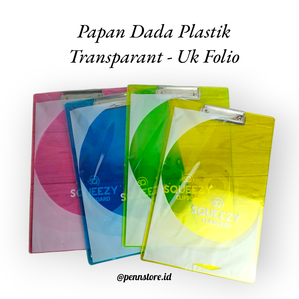 

(pcs) Papan dada plastik transparant tebal berkualitas - Clipboard Folio
