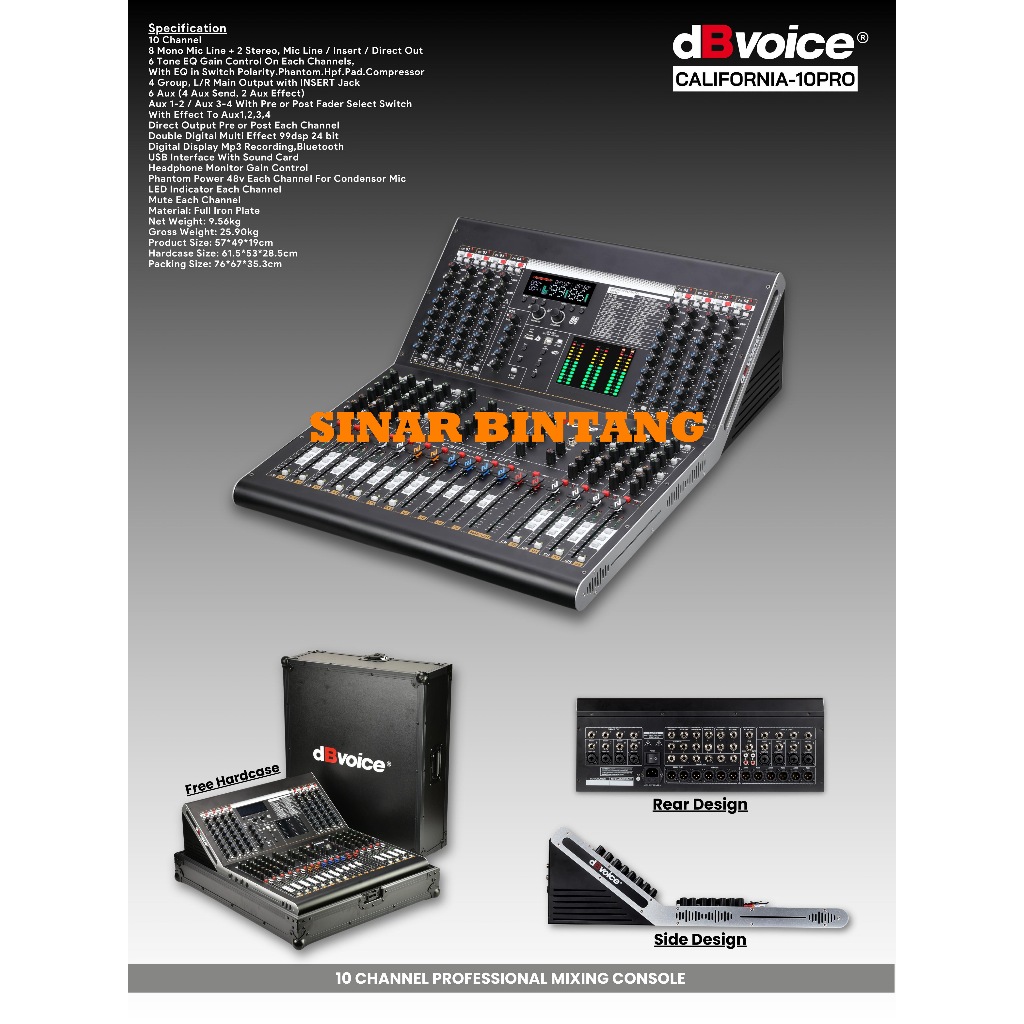 MIXER AUDIO DBVOICE CALIFORNIA 10PRO DB VOICE MIXER ORIGINAL CALIFORNIA-10PRO dBvoice CALIFORNIA 10 