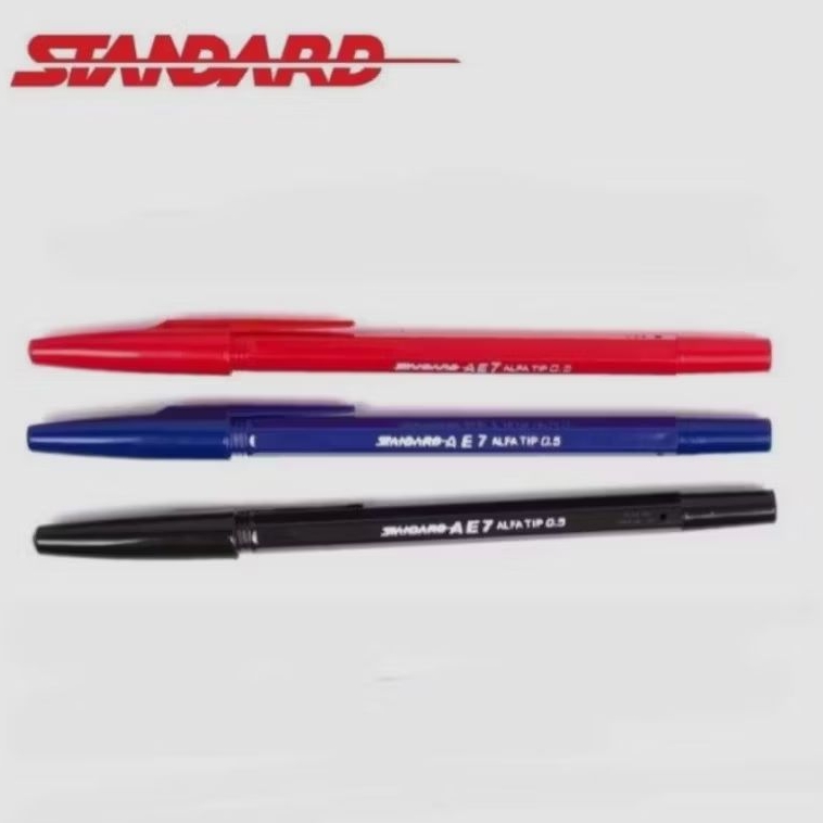 

pulpen standard 0.5 / bolpoin/ ballpoint pena standard AE 7 hitam biru merah ( 1 pcs)