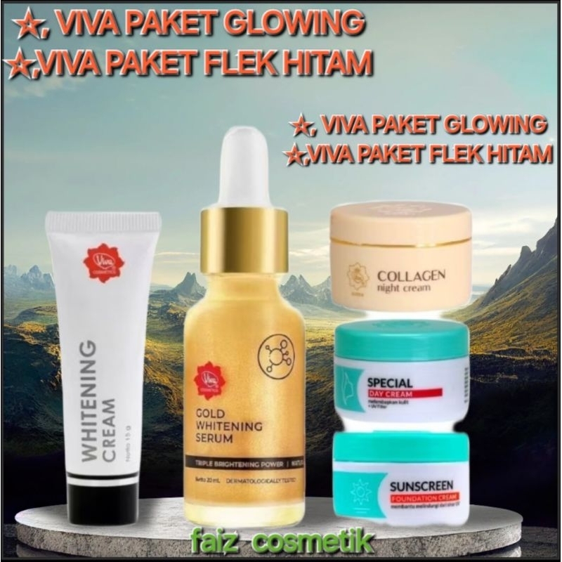 [PROMO]VIVA Skincare Paket Lengkap Untuk Flek Hitam|Glowing|Mencerahkan|Jerawat Dan Memutihkan wajah