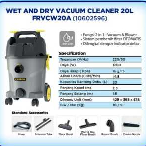 KRISBOW FRVCW20A Wet & Dry Vacuum Cleaner 20 Liter 2 in 1 Penyedot Debu Serbaguna