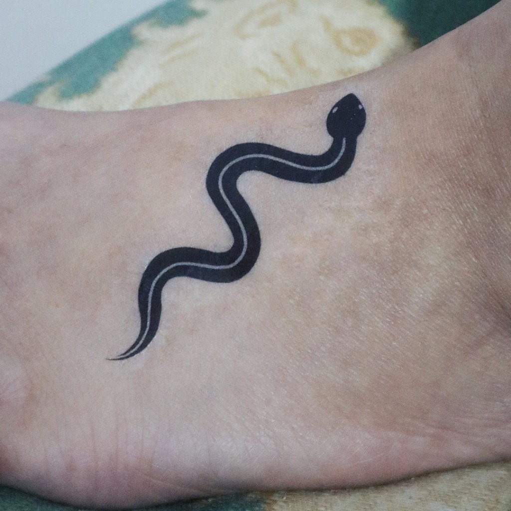 [PRODUK LOKAL] TATO TEMPORER BLACK CRAWLING SNAKE | TATO TEMPORER ULAR | SNAKE TATTOO | EVIL SNAKE T