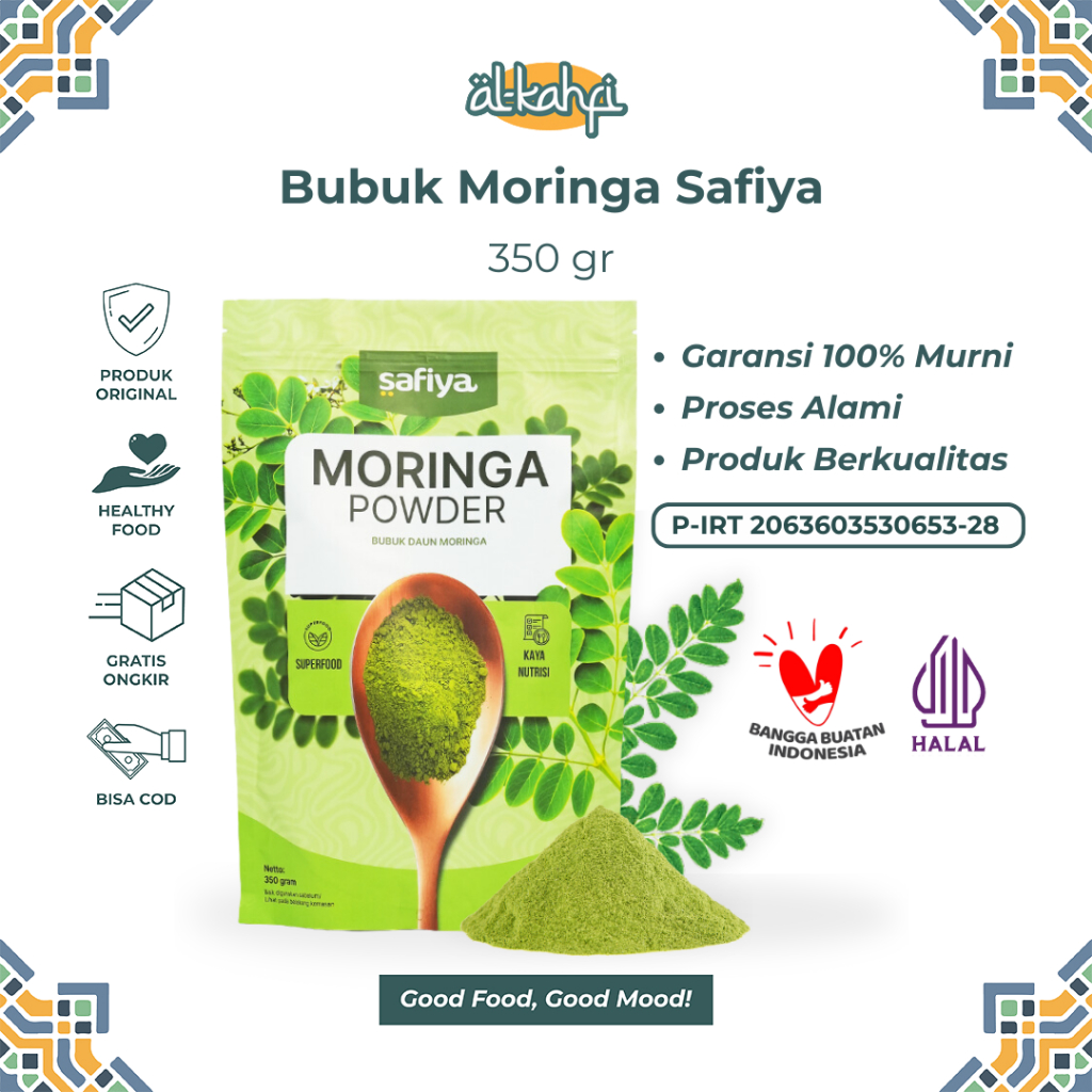 

Serbuk Daun Kelor 350 Gram Safiya Asli Bubuk Moringa Powder Herbal Original