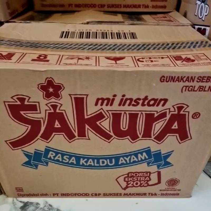 

SAKURA Mie Kuah rasa Kaldu Ayam Noodles instan (1 Dus isi 40pcs)