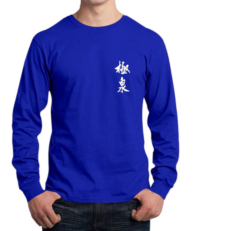 Baju Kaos Lengan Panjang Pria Motif Tulisan Jepang