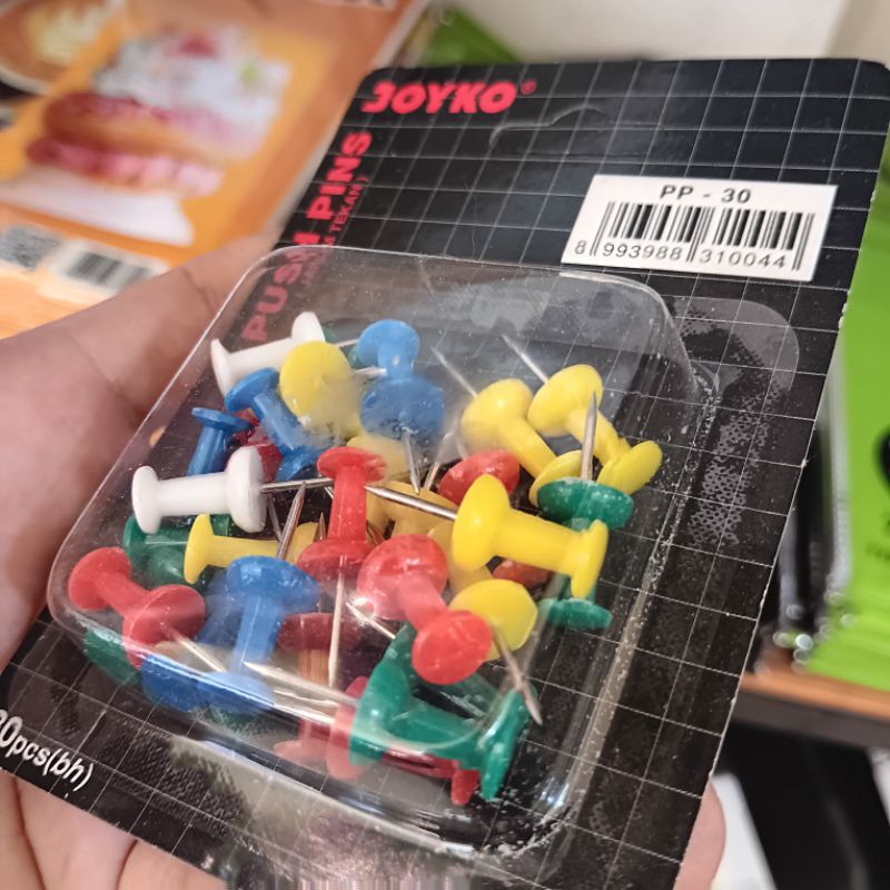 

Push Pin isi 30 Joyko Push pin warna warni