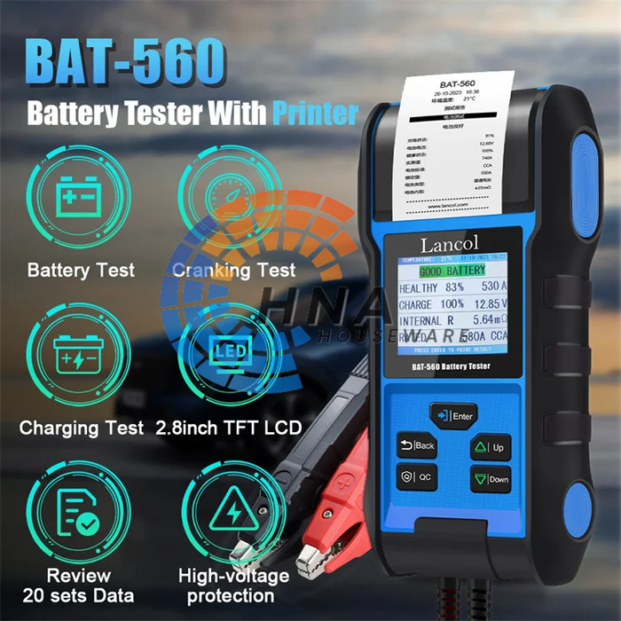 Battery Tester Lancol Micro BAT-560 Digital Battery Load Tester With Printer