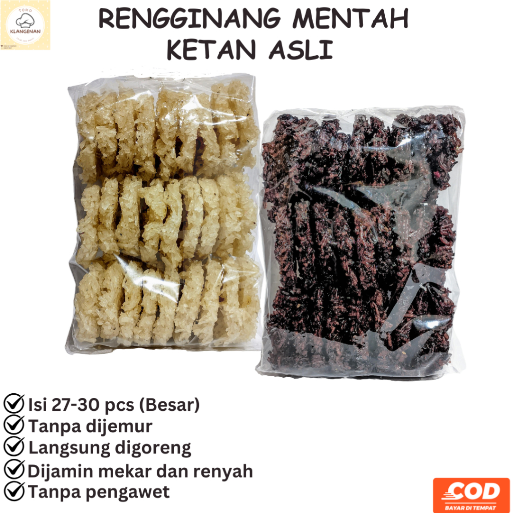 

Rengginang Mentah Ketan Asli Isi 27-30 Pcs Besar Kemasan 500 Gram Dijamin Mekar Siap Goreng