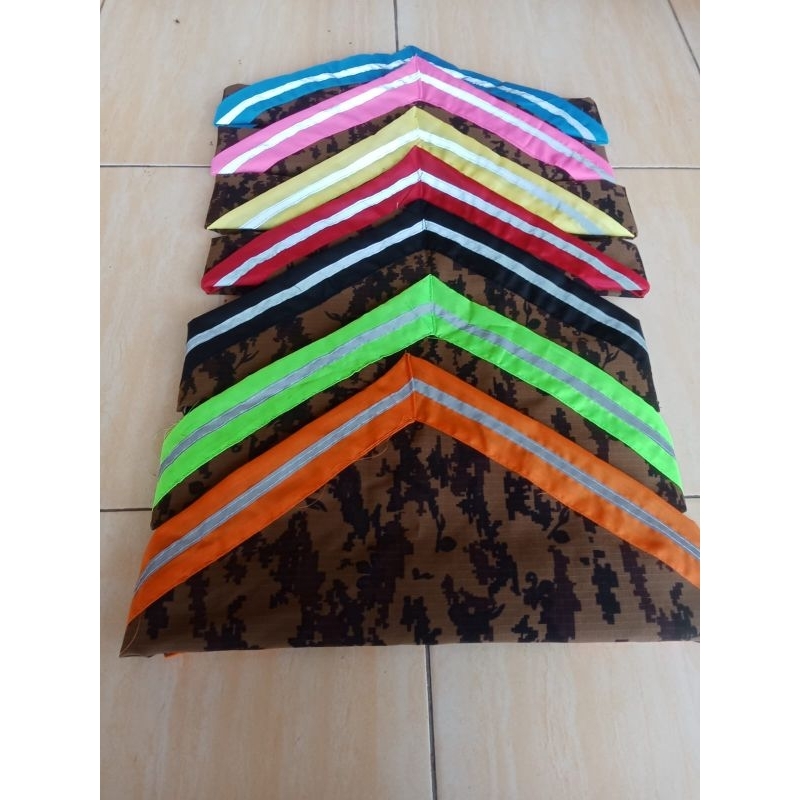 scraf Pramuka loreng menyala murah kualitas premium berbagai varian warna Lis kain ripstop Listetron