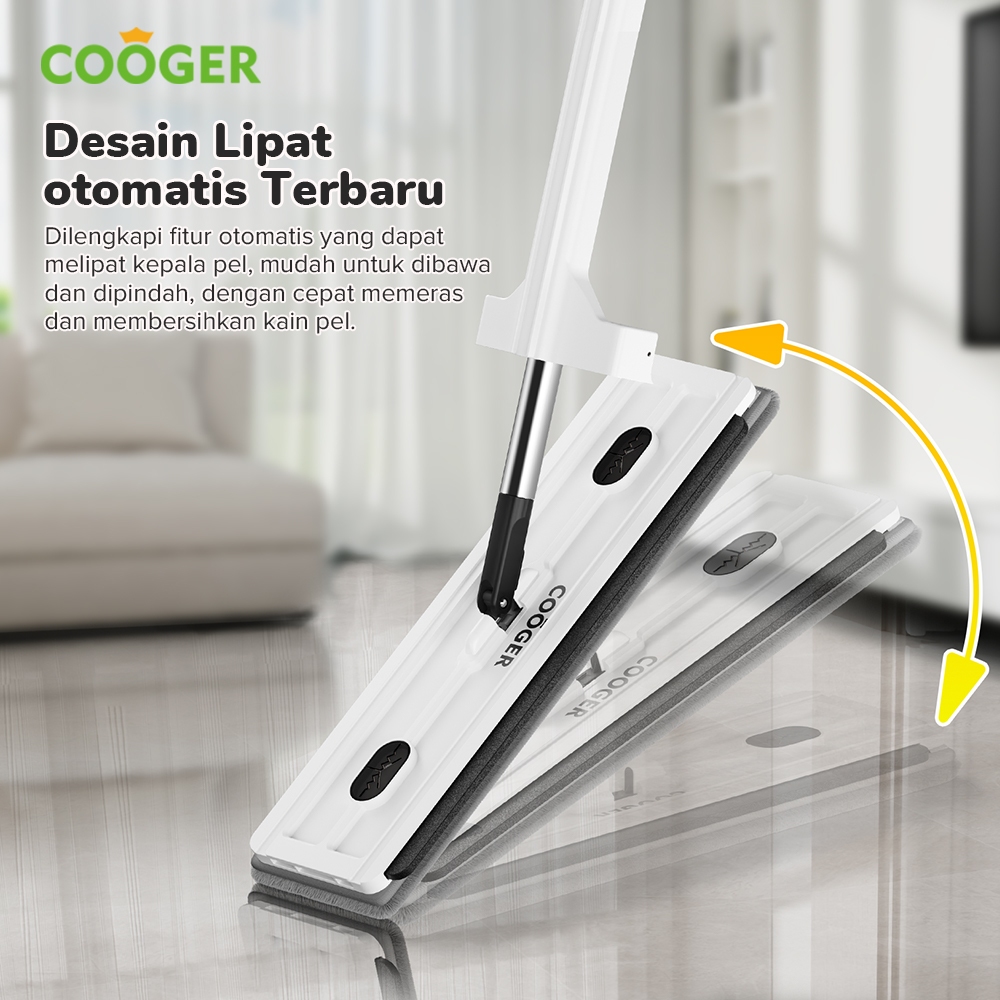 NEW COOGER SURABAYA Alat Pel Lantai Jumbo Mop 3in1 Multifungsi Berdiri + Wiper Microfiber Kain Tebal
