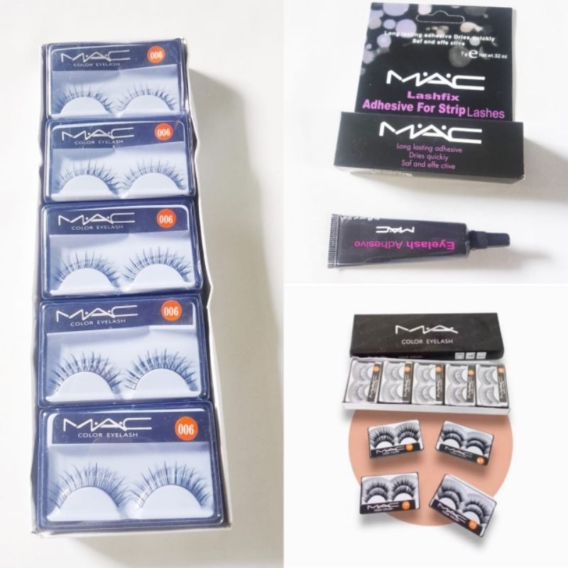 Bulu Mata Palsu Merek Mac / Colorus Natural Eyelashes / Bulu Mata Palsu Natural Ukuran 006 / Lem Bul