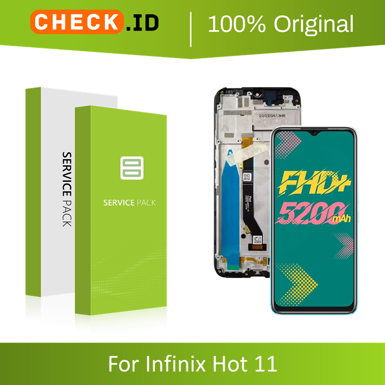 [ CHECK.ID ] LCD + FRAME INFINIX HOT 11 ~ X662, X662B, X689F ORIGINAL