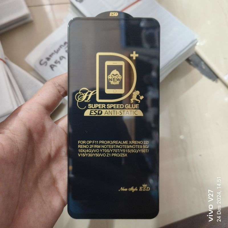 TG SAMSUNG A11 TEMPERED GLASS CLEAR ESD FULL