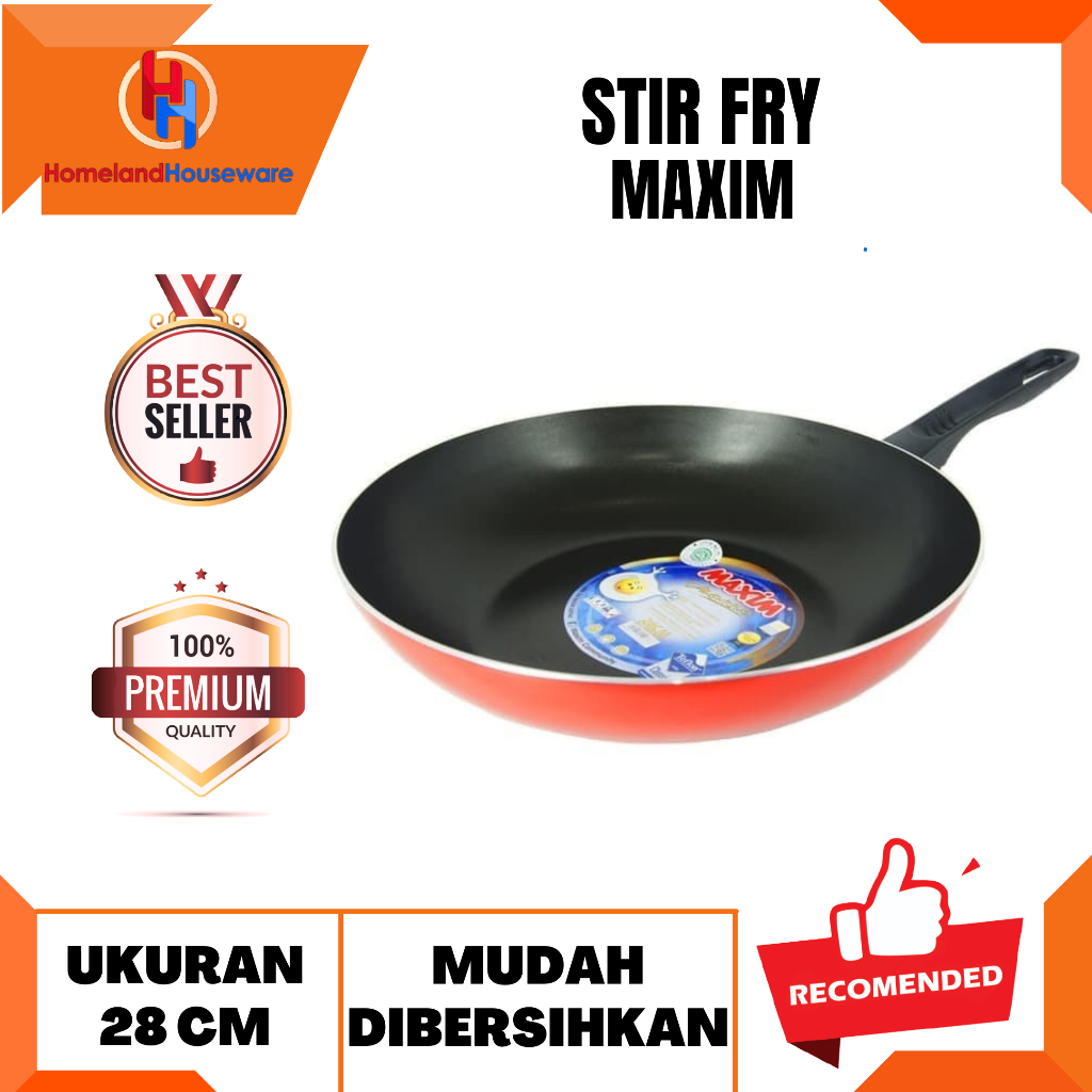SIAP KIRIM-READY MADIUN/STIR FRY MAXIM 28 CM/TEFLON MAXIM 28 CM/TEFLON MAXIM ANTI LENGKET UKURAN 28 