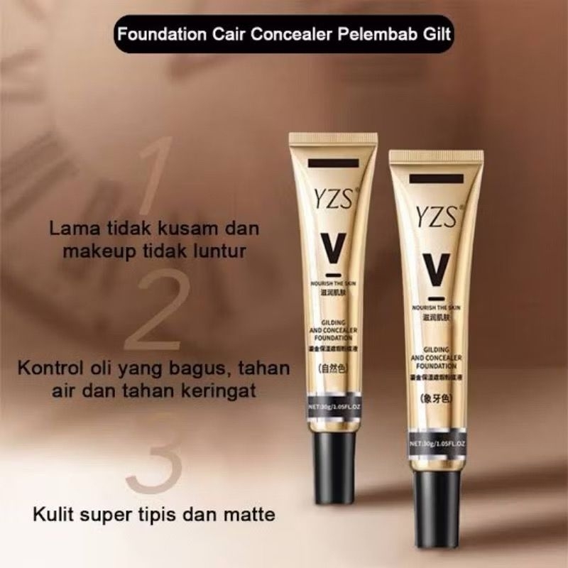 BANDA ACEH - YZS Gilding And Concealer Liquid Foundation Moisturizing Waterproof High Coverage 30g Y