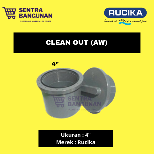 CLEAN OUT AW RUCIKA 4 INCH / TUTUP DRAINASE AW RUCIKA / CO AW 4 INCH