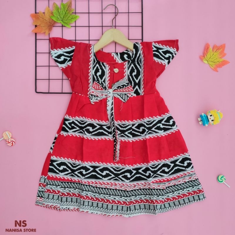 Baju batik anak soloan DRESS LOLITA dress batik anak lengan pendek grosir baju batik solo