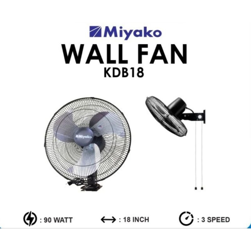 Kipas Angin Miyako KDB-18 | Wall Fan Miyako KDB 18 - Kipas Besi Tornado Miyako KDB18