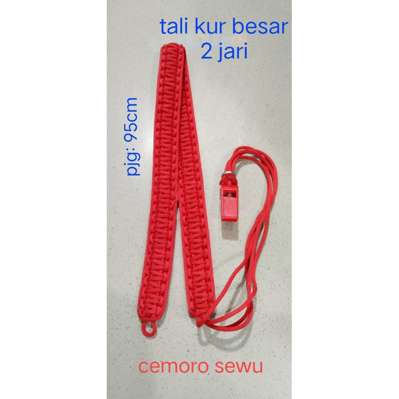tali kur plus peluit warna merah, kuning, hitam dan putih