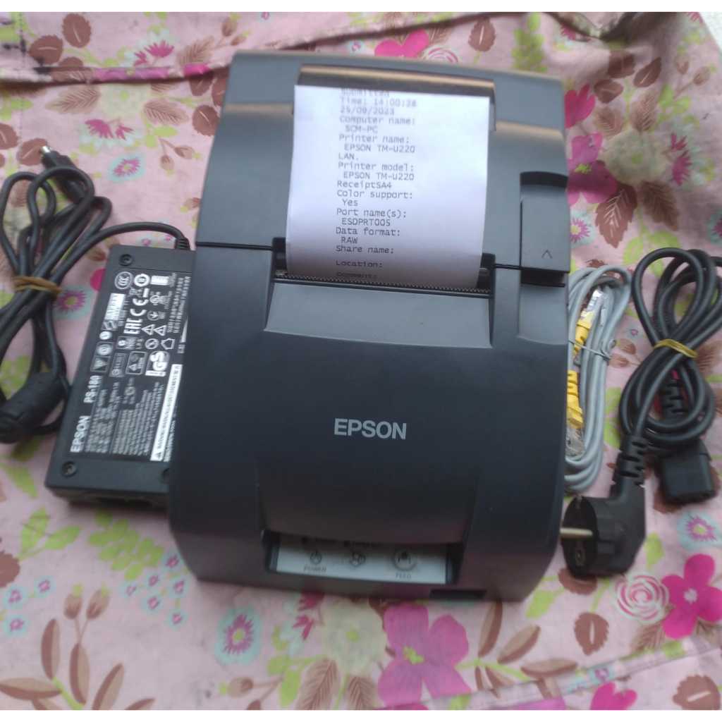 Printer Epson TMU 220 Second Printer Kasir TM-U220D TM-U220PD Manual USB LPT LAN Serial RS-232