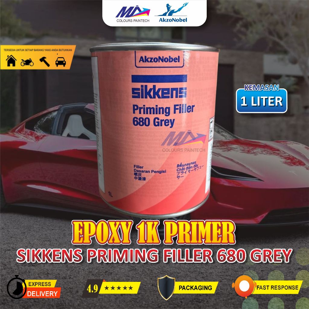 SIKKENS EPOXY 1 K PRIMER PRIMING FILLER 680 GREY 1 LITER