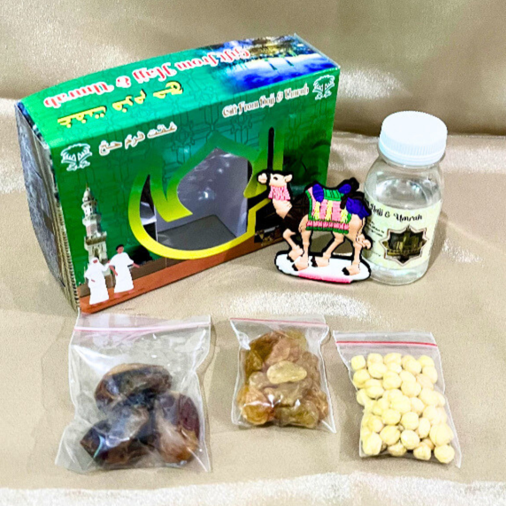 

PAKET HAMPERS Oleh Oleh Haji dan Umroh Dus Teng-teng + Magnet Karet Kulkas Air Zamzam 60ml