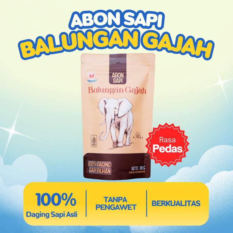 

ABON SAPI BALUNGAN GAJAH PEDAS 100g