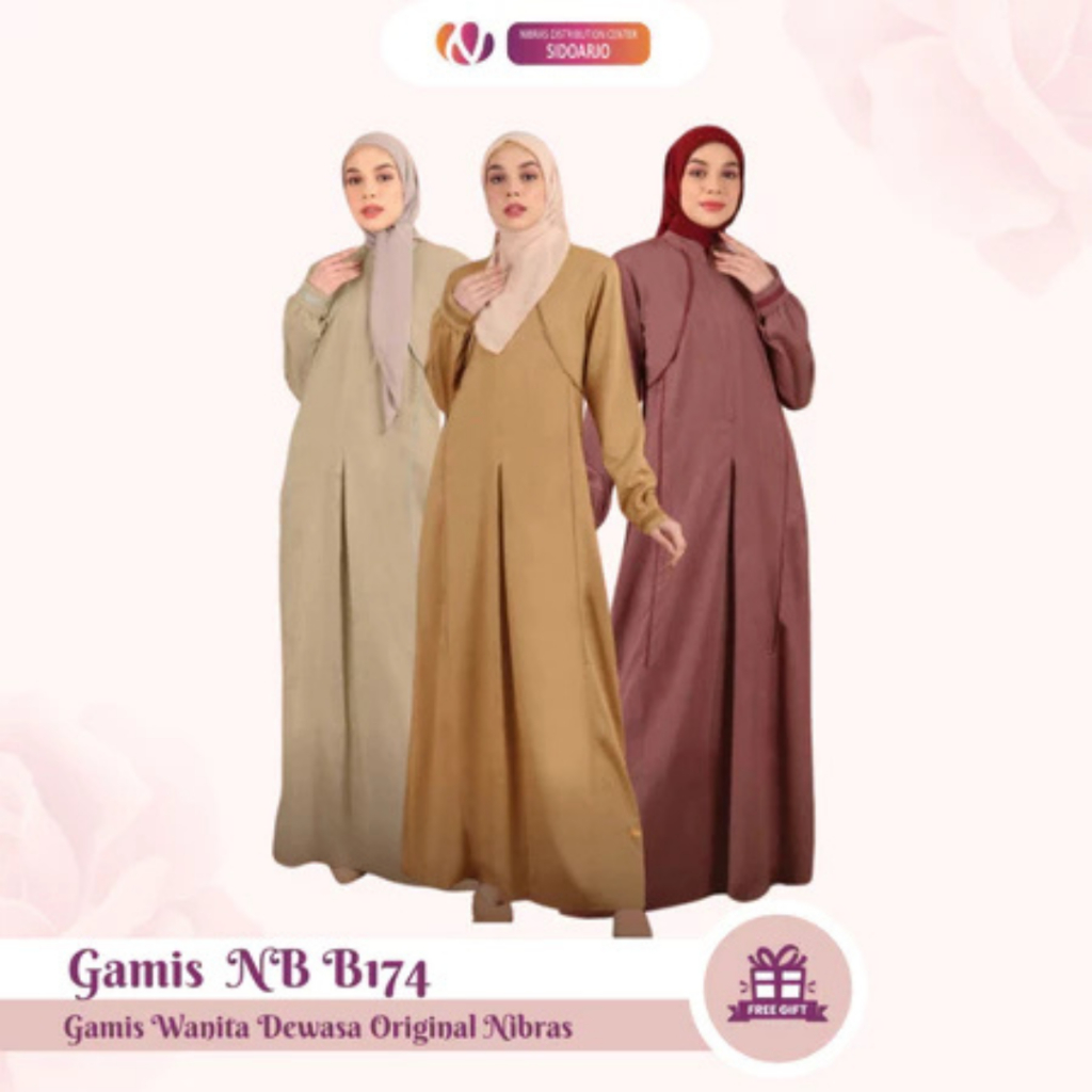 Gamis Muslimah Santri Putri 2025 Original Nibras NB B174