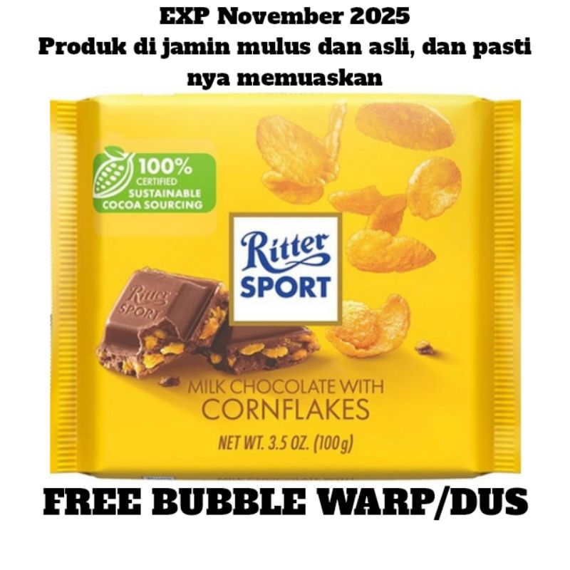 

EXP BULAN 11 2025 KEMASAN MULUS Ritter Sport Cornflakes 100gr spesial promo diskon gajian sale 6.6