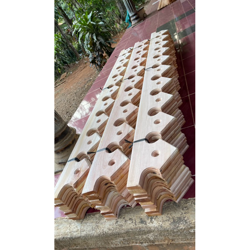 LISPLANG BETAWI MOTIF BULAT KAYU MAHONI 2 METER