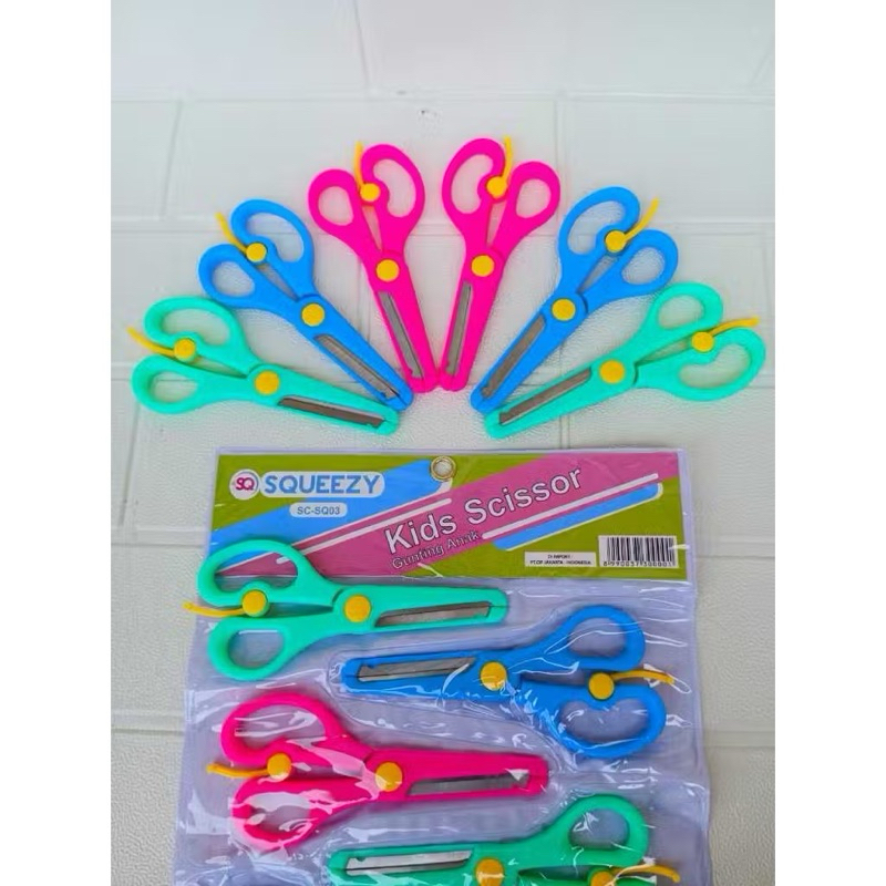 

( 1 BIJI ) Gunting Anak Squeezy SC SQ03 Tajam Aman Untuk Anak PASTEL COLOR