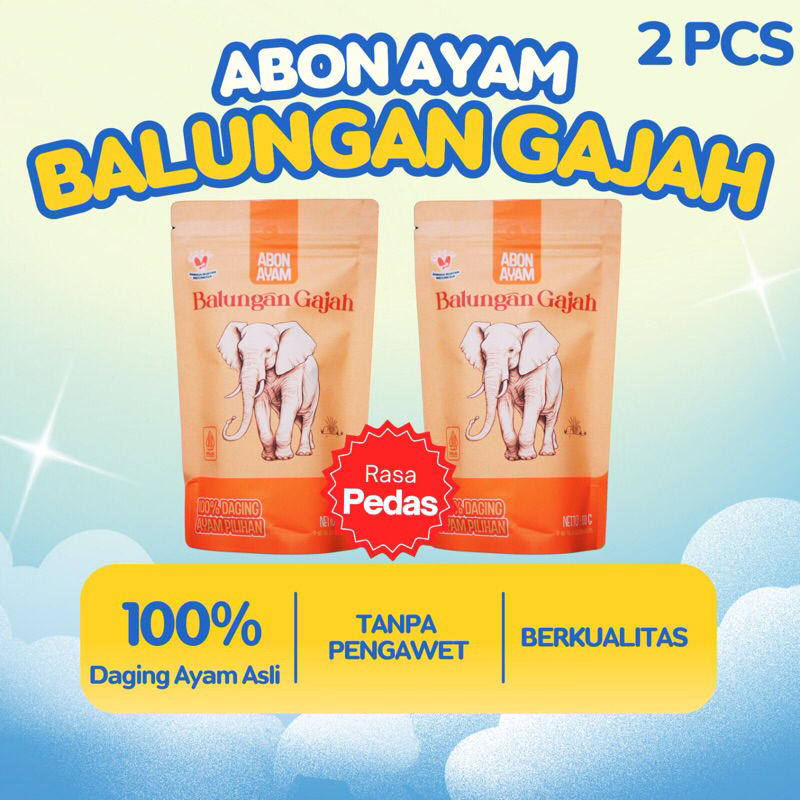 

PAKET 2 PCS ABON AYAM BALUNGAN GAJAH PEDAS