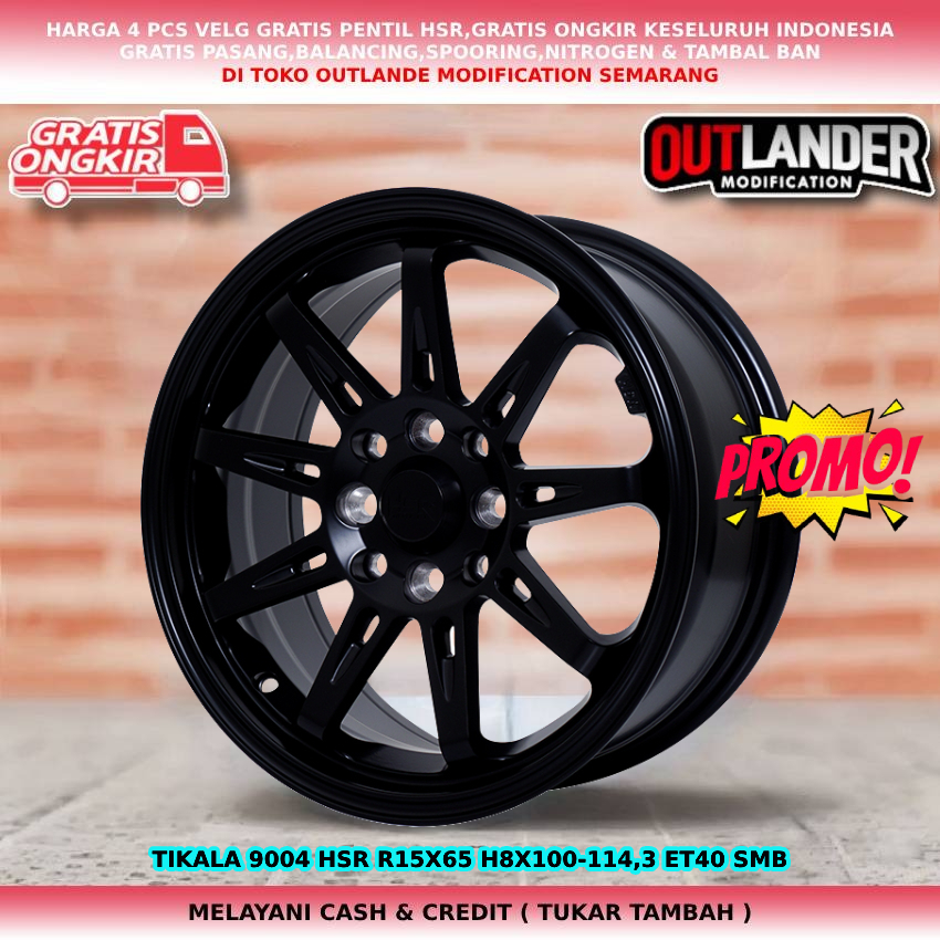 Velg mobil ring 15 hsr tikala r15 warna hitam yaris avega mobilio spin sigra datsun go avanza livina