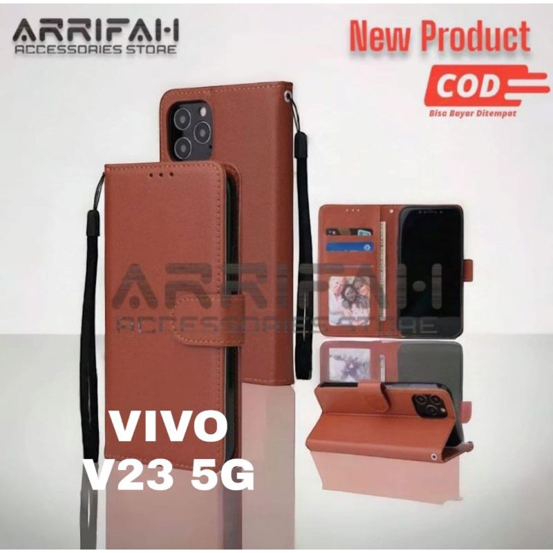 CASE VIVO V23 5G - FLIP COVER WALLET LEATHER CASE DOMPET HP KULIT SILIKON DOMPET
