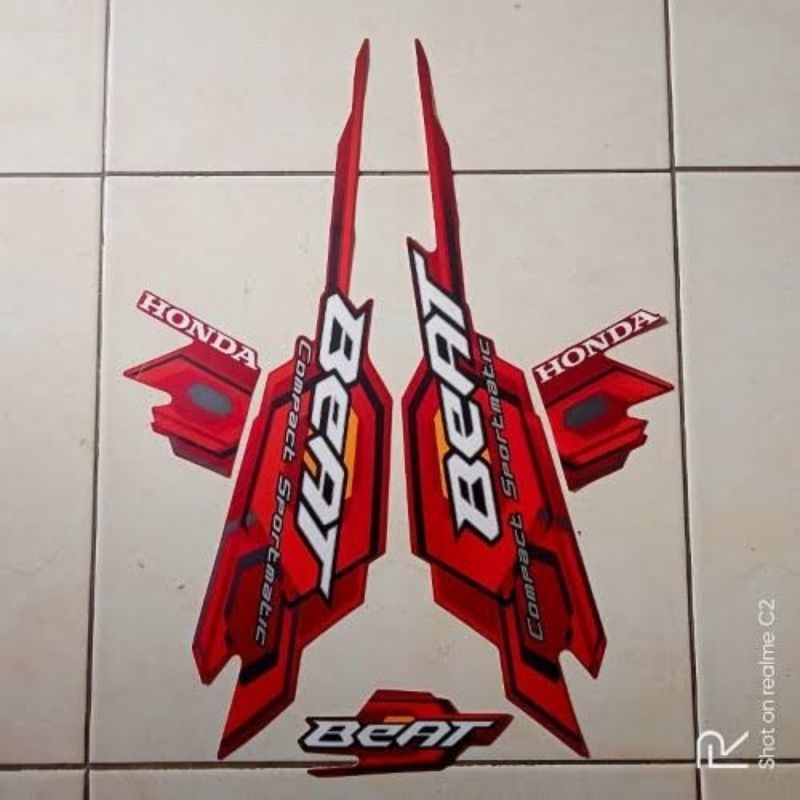 STRIPING STANDAR BEAT KARBU 2008 MERAH