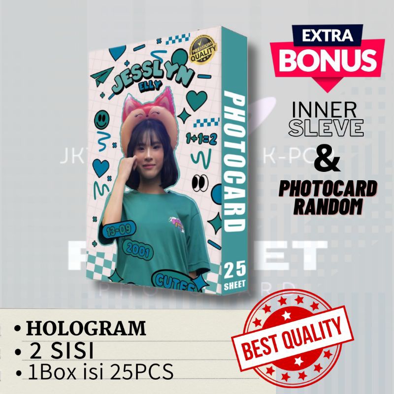 Photocard JKT48 Jesslyn ( Lyn ) Hologram - 2 sisi - 1 Box Isi 25Pcs